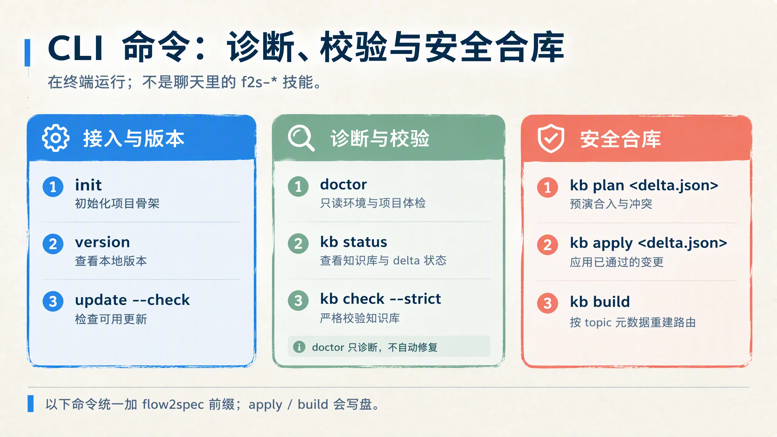 CLI 命令 诊断校验与安全合库